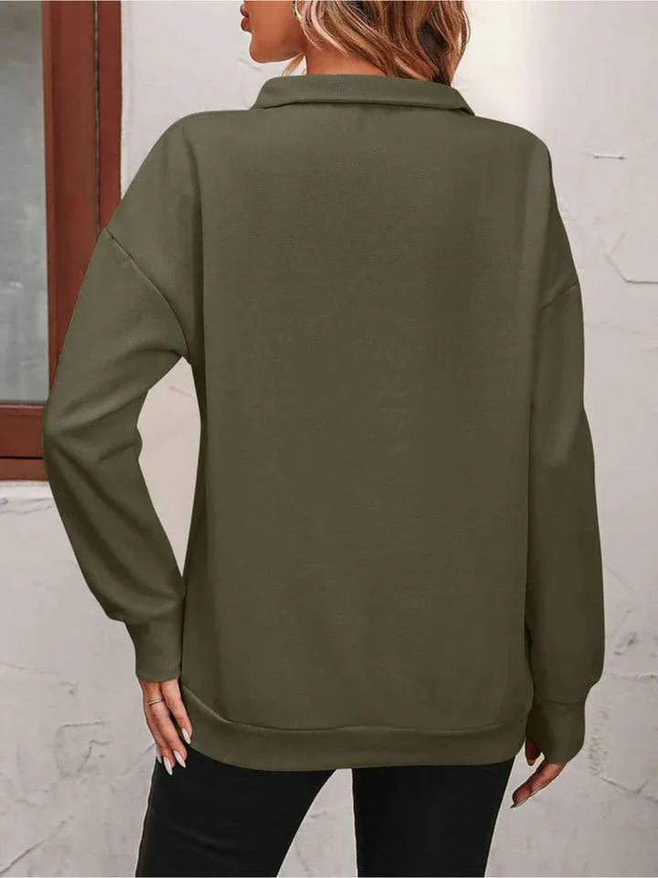 Sofie | Sweatshirt med lynlås og hængende skulder til kvinder
