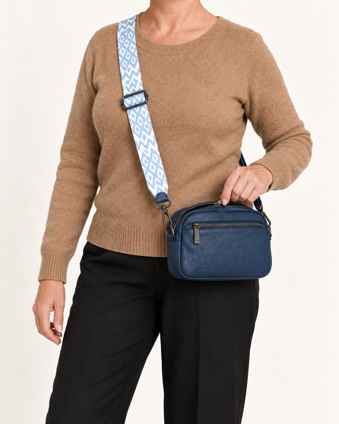 Sanne | Crossbodytaske med mønstret rem