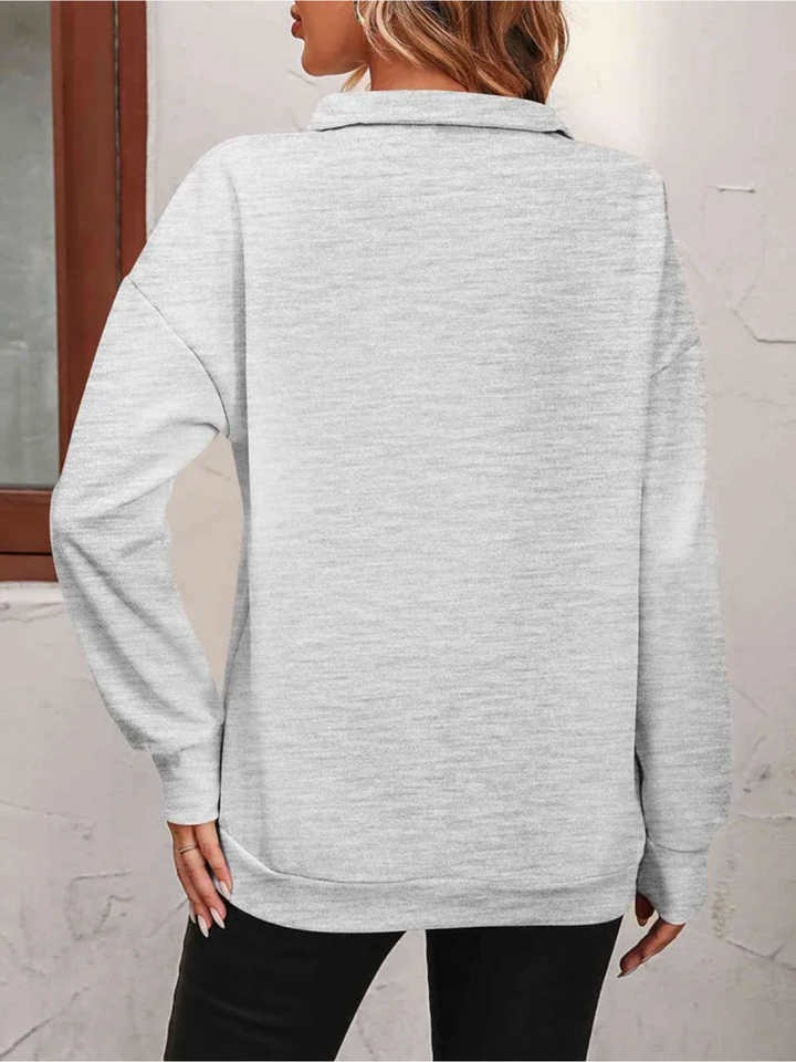 Sofie | Sweatshirt med lynlås og hængende skulder til kvinder