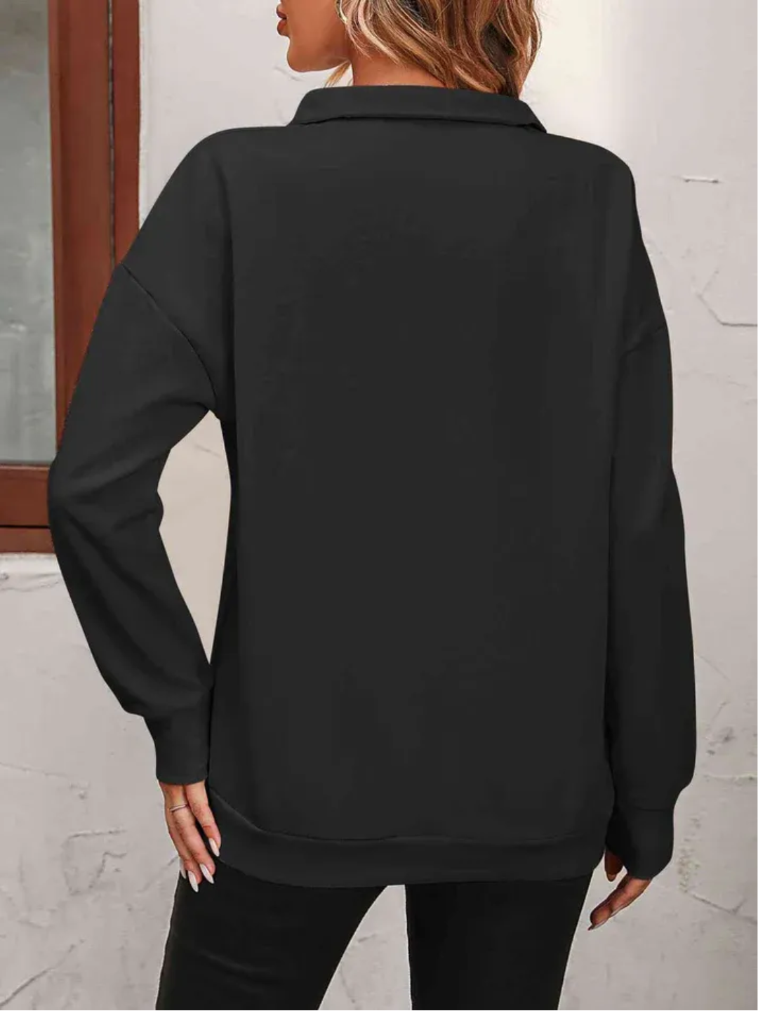 Sofie | Sweatshirt med lynlås og hængende skulder til kvinder