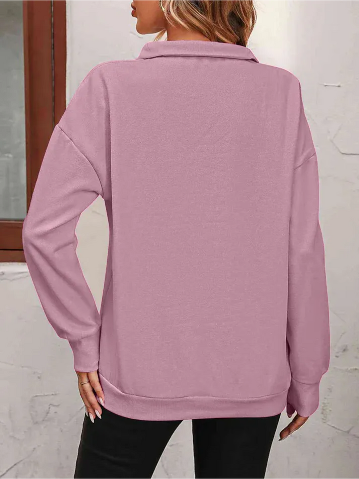 Sofie | Sweatshirt med lynlås og hængende skulder til kvinder