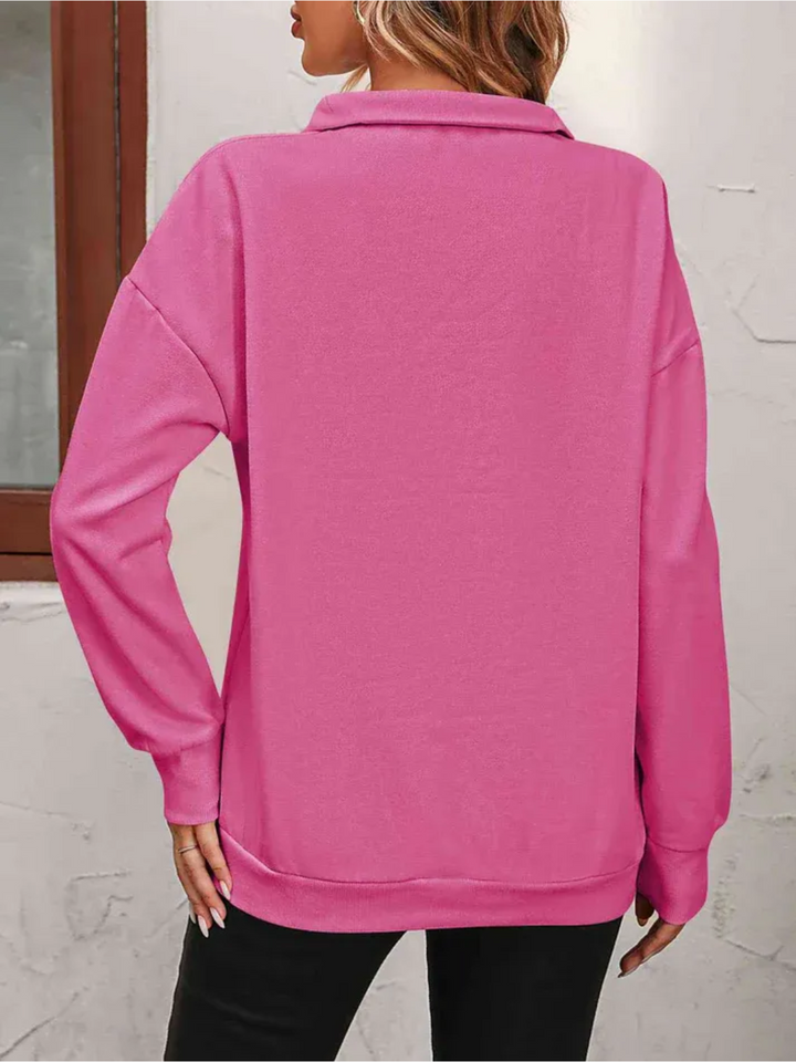 Sofie | Sweatshirt med lynlås og hængende skulder til kvinder