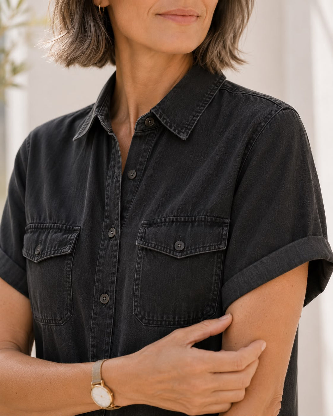 Ingrid | Denim skjortekjole med knapper