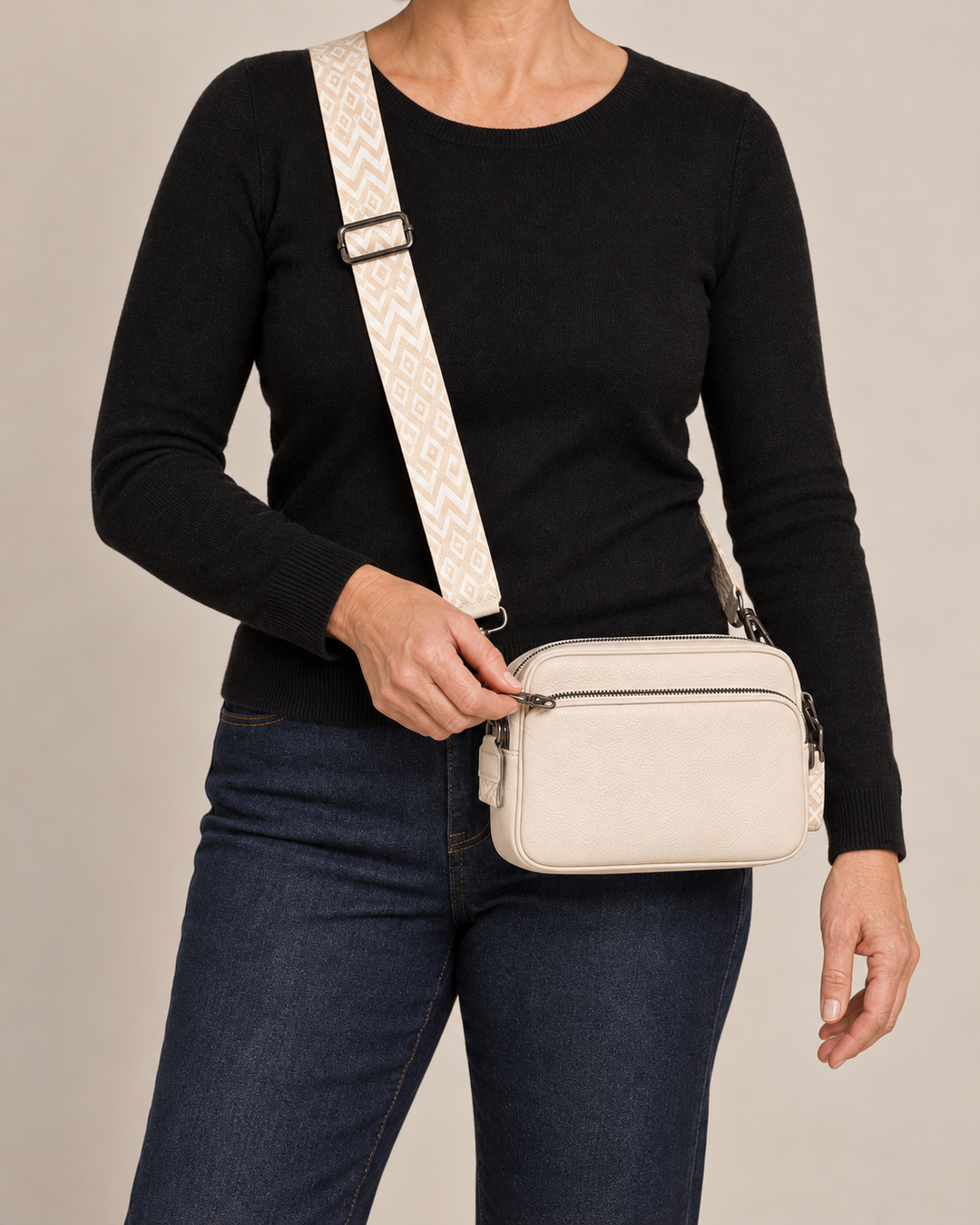 Sanne | Crossbodytaske med mønstret rem