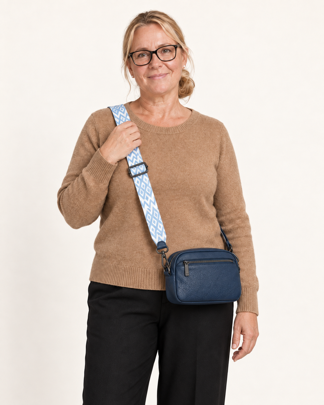 Sanne | Crossbodytaske med mønstret rem