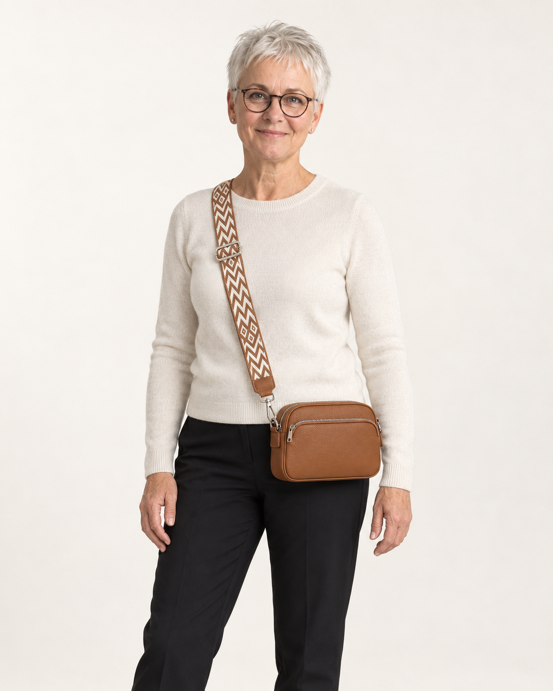 Sanne | Crossbodytaske med mønstret rem