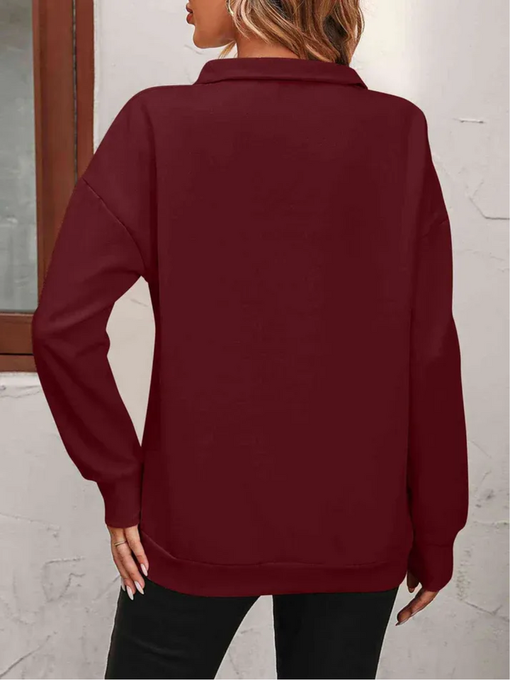 Sofie | Sweatshirt med lynlås og hængende skulder til kvinder