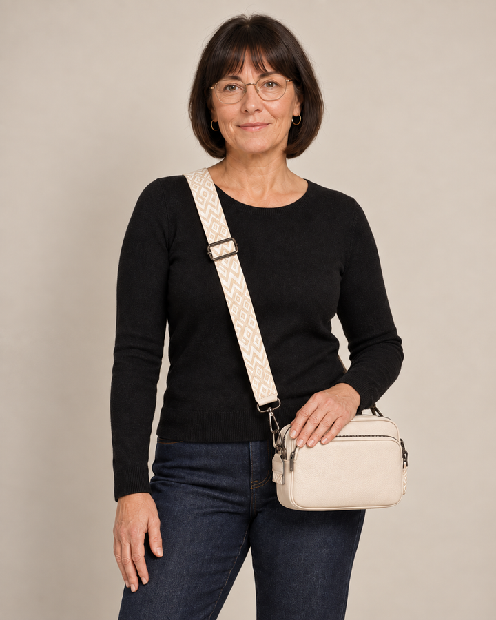 Sanne | Crossbodytaske med mønstret rem