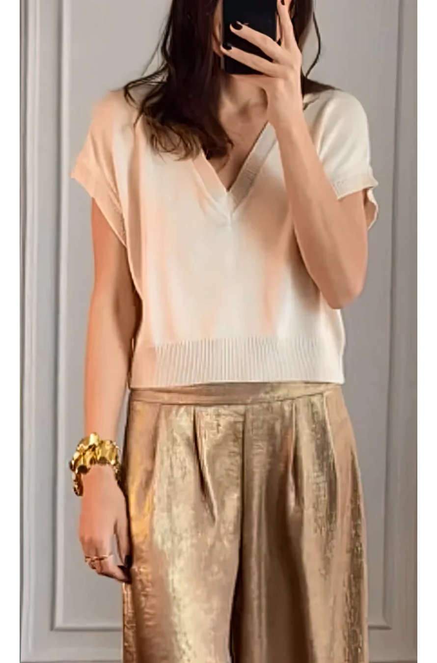 Betina™ | Chic Metalliske Wide-Leg Bukser