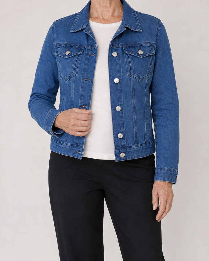 Britta | Kort denimjakke med brystlommer