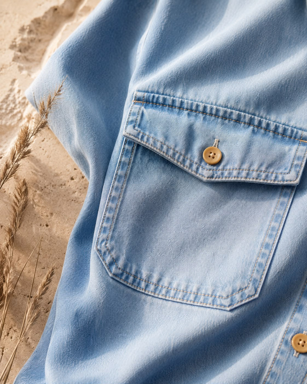Ingrid | Denim skjortekjole med knapper