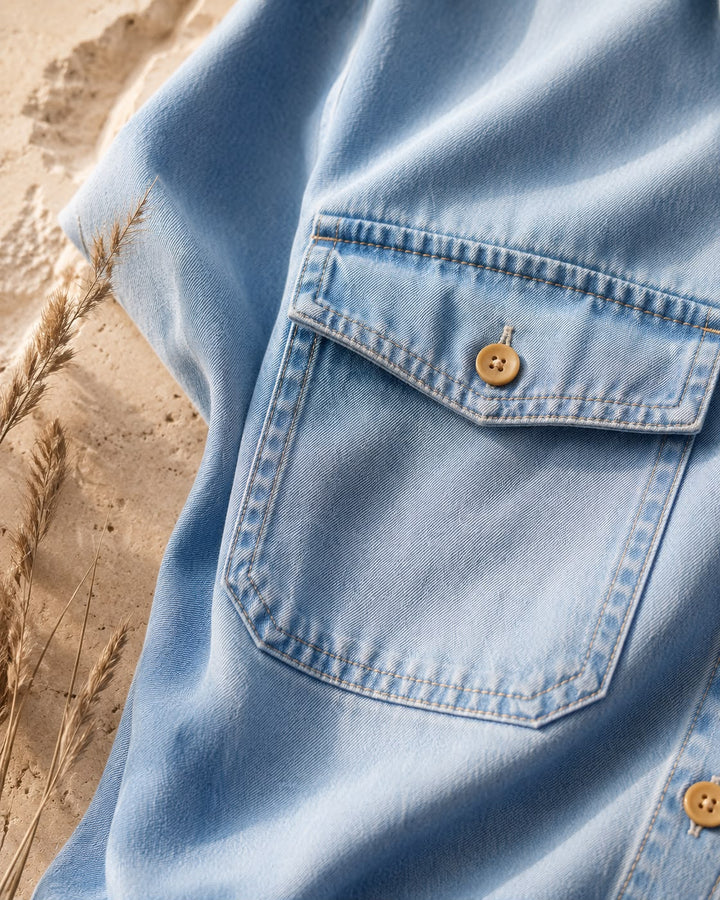 Ingrid | Denim skjortekjole med knapper