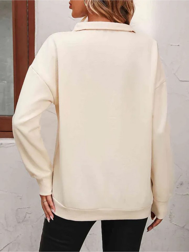 Sofie | Sweatshirt med lynlås og hængende skulder til kvinder