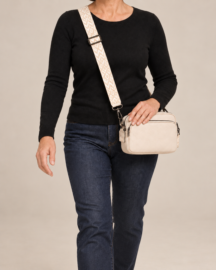 Sanne | Crossbodytaske med mønstret rem