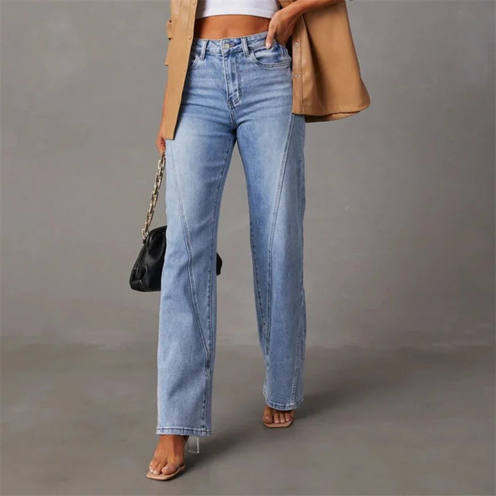 Quintina™ | Stilfulde Højtaljede Wide-Leg Jeans