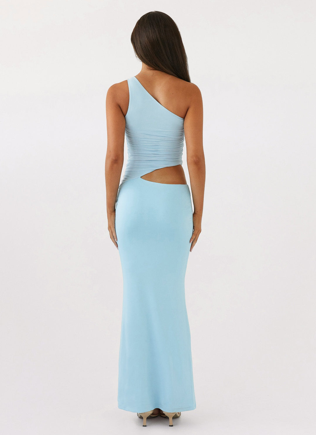 Lang Kjole med One Shoulder Design og Cut Out Detalje