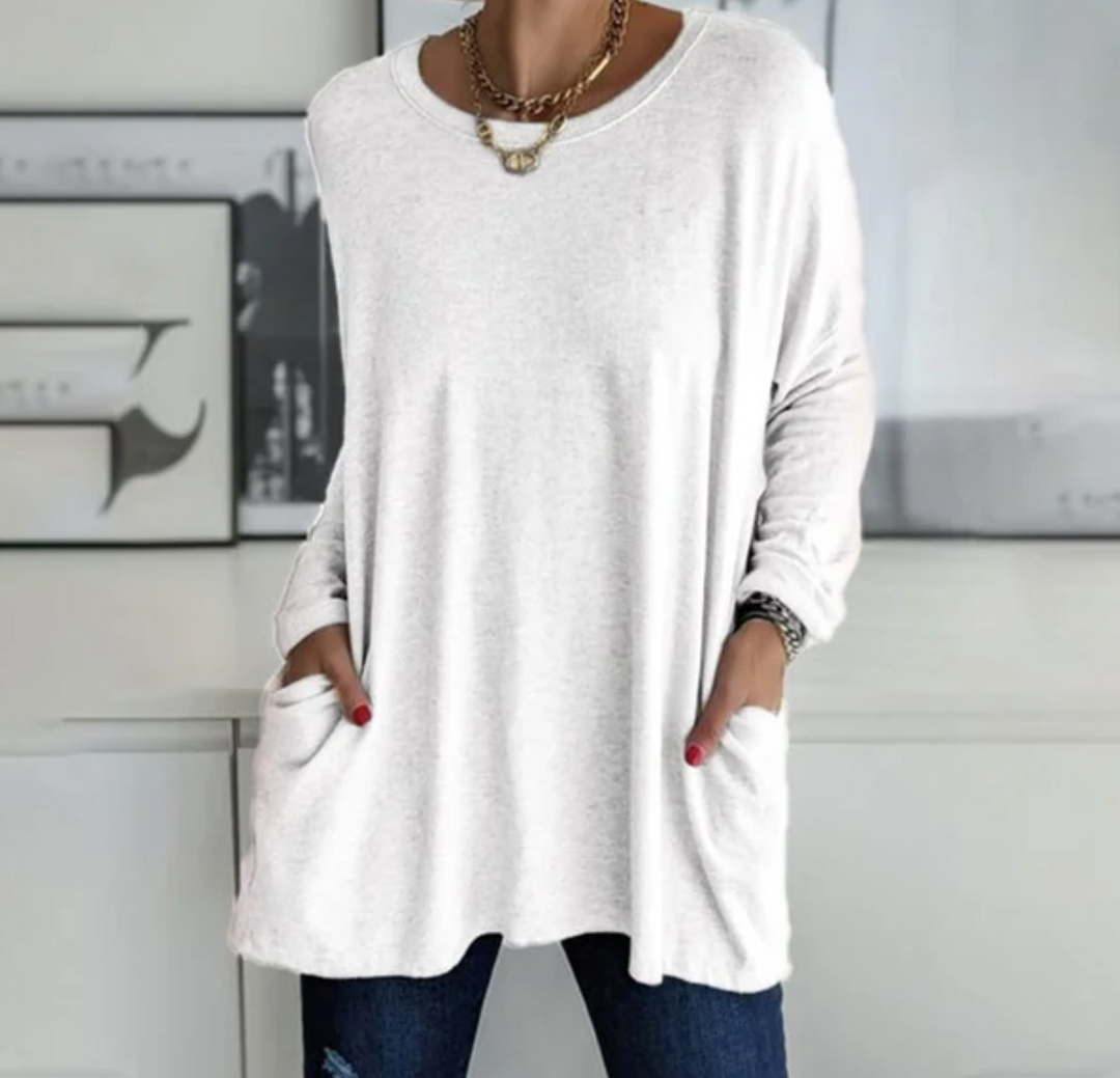 Ava™ | Casual Oversized Tunic Top med lommer