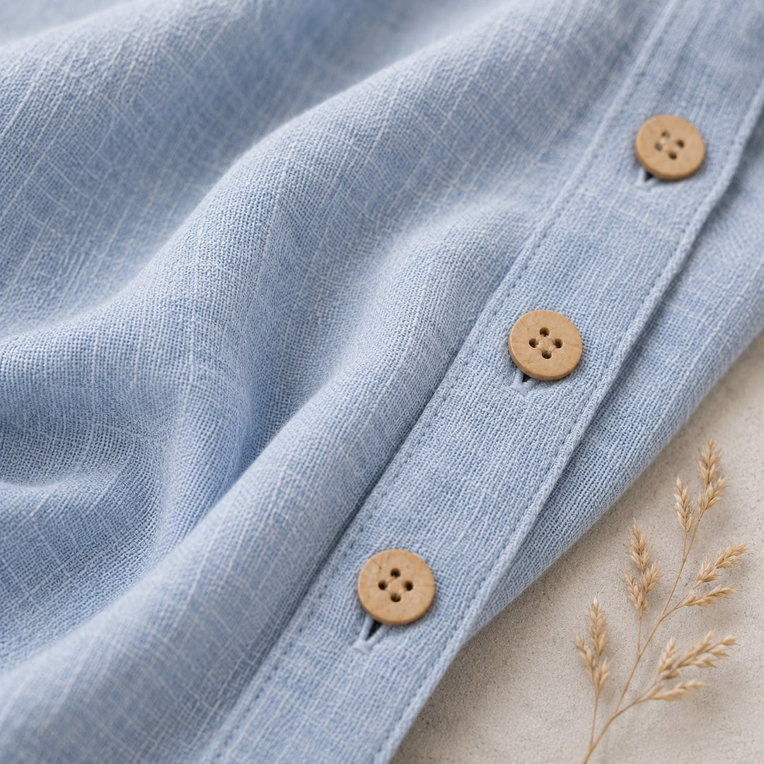 Sofie | Linnenlook blouse med firkantet hals