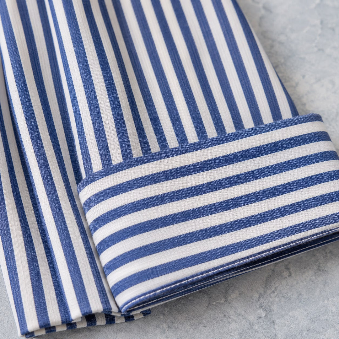 Maren | Stribet cropped buks med ombukket kant