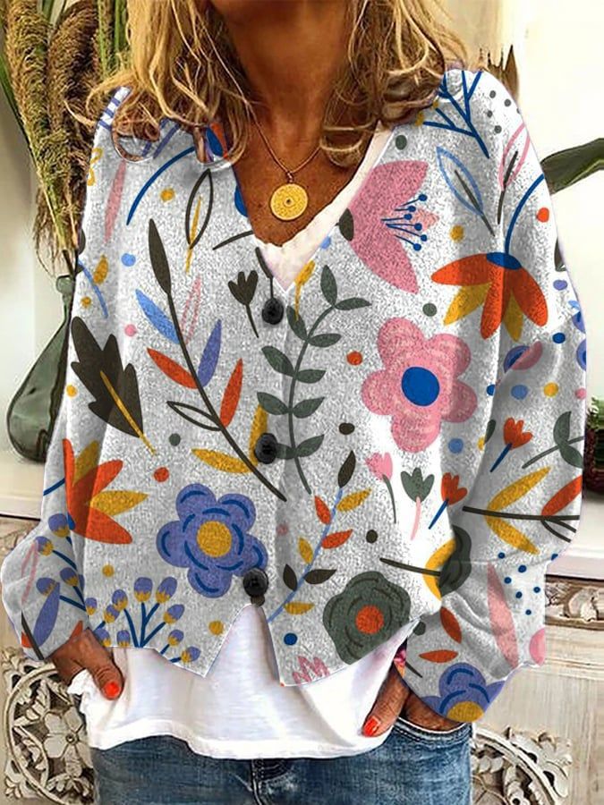 Petal™ | Blomstret cardigan med broderi