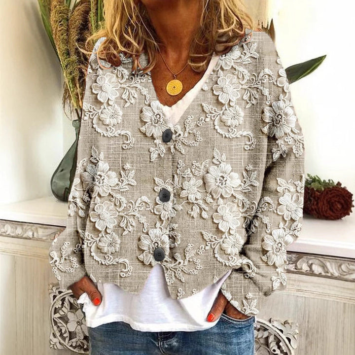 Petal™ | Blomstret cardigan med broderi