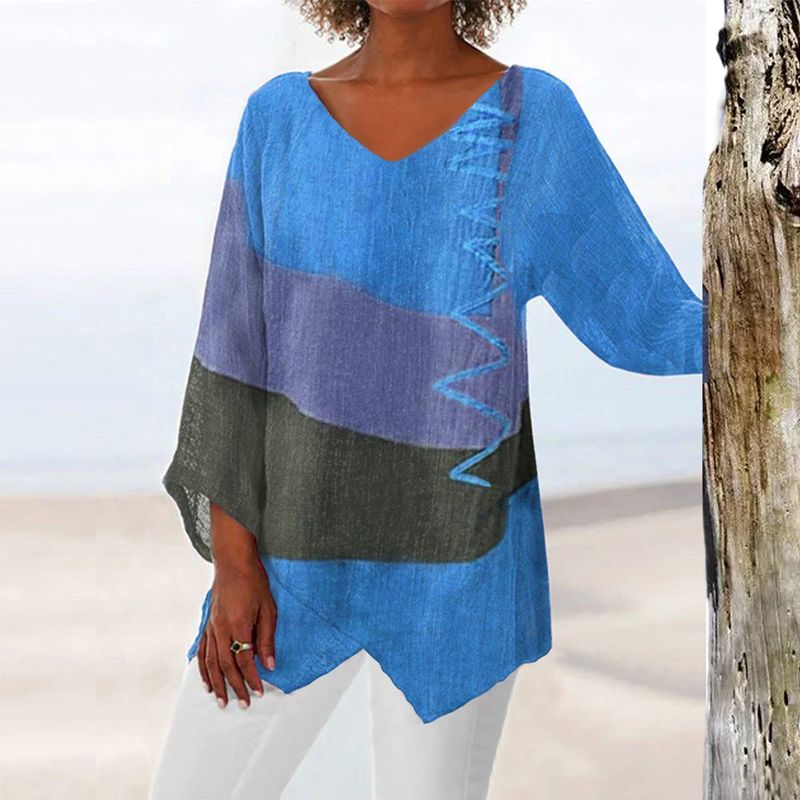 Helene™ | Stilfuld V-hals Color Block Top