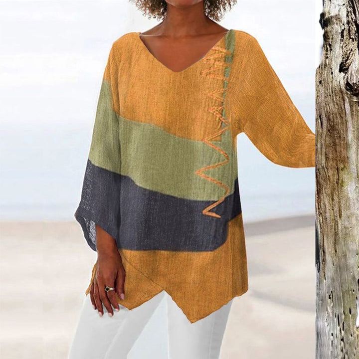 Helene™ | Stilfuld V-hals Color Block Top